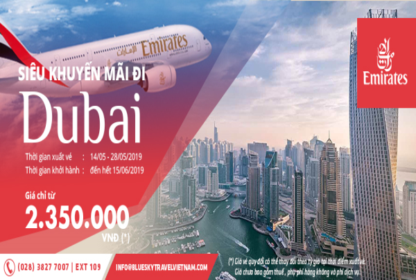 Emirates - Siêu Khuyến Mãi Đi DUBAI