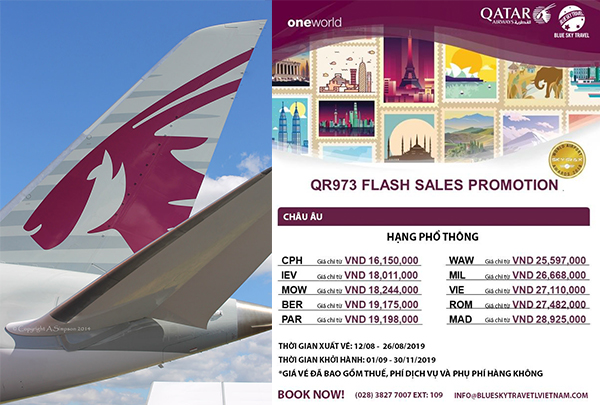 Khuyến mãi siêu hấp dẫn từ Qatar Airways 